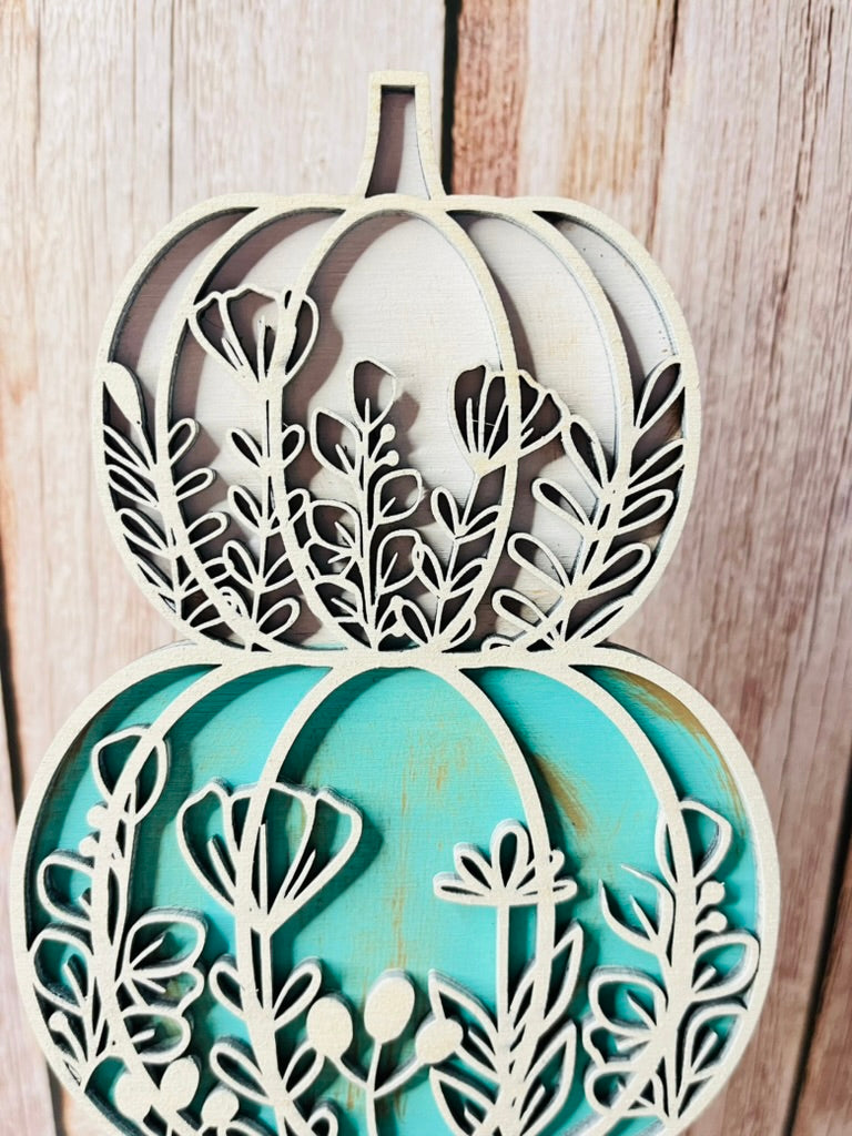 3D Stacked Floral Layered Pumpkins