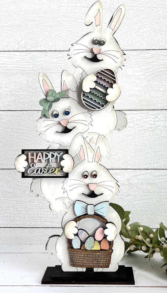 Stacked Easter Bunny Shelf Sitter