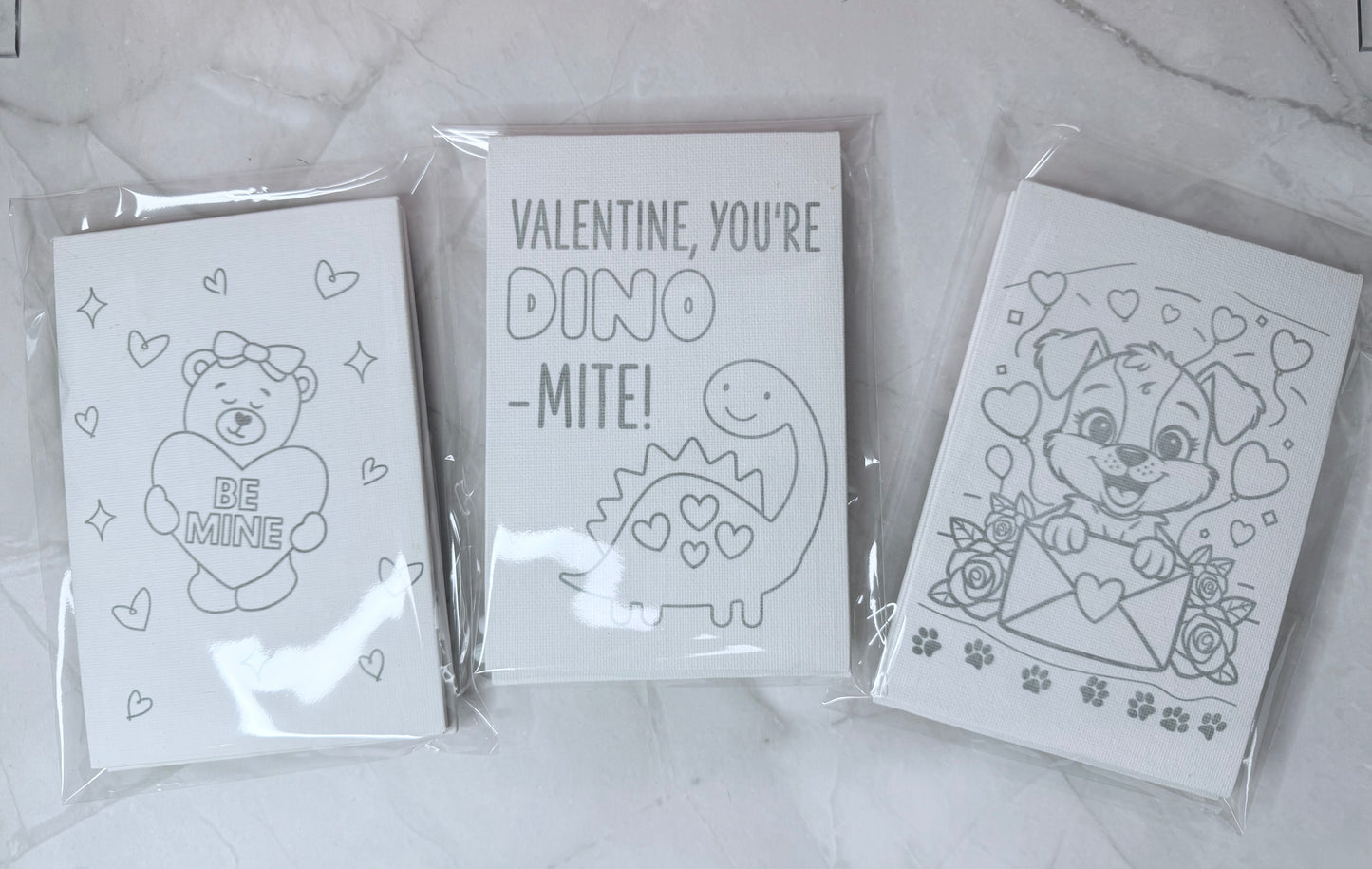 2-Pack Assorted Kids Valentine's Coloring on Canvas