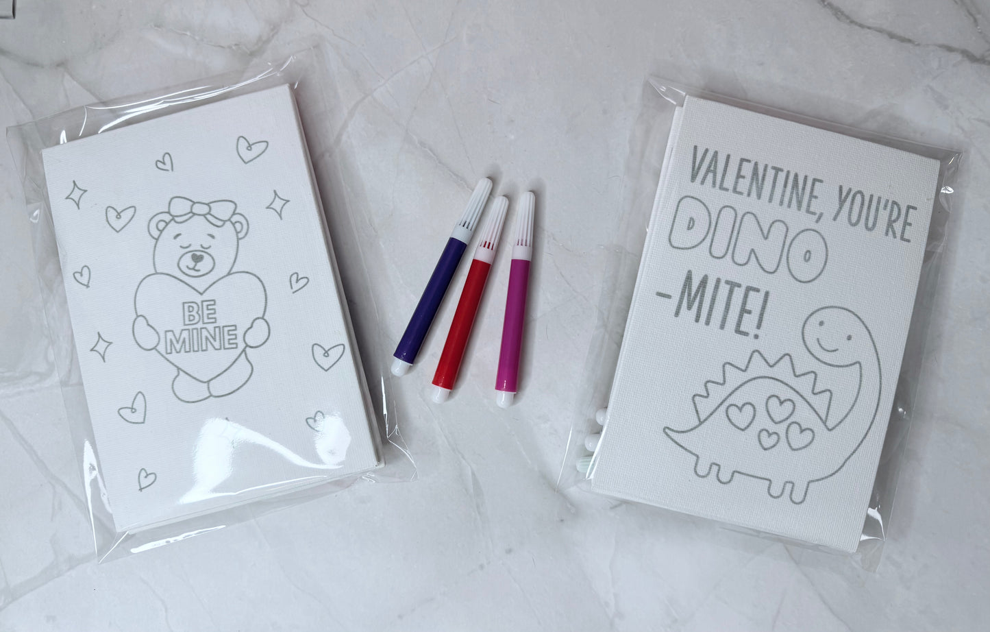 2-Pack Assorted Kids Valentine's Coloring on Canvas