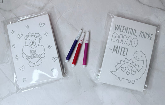 2-Pack Assorted Kids Valentine's Coloring on Canvas