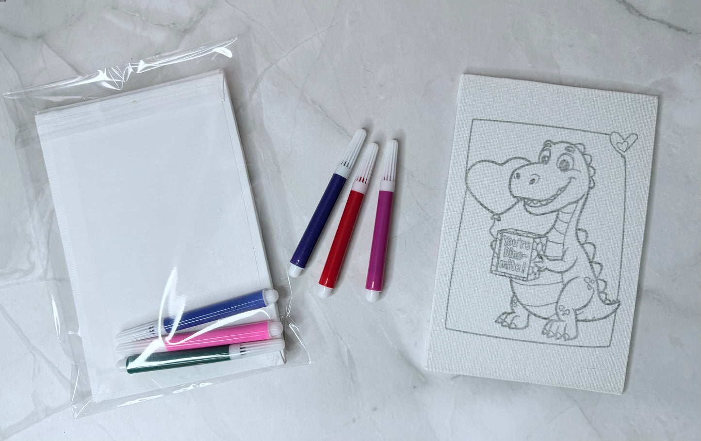 2-Pack Assorted Kids Valentine's Coloring on Canvas