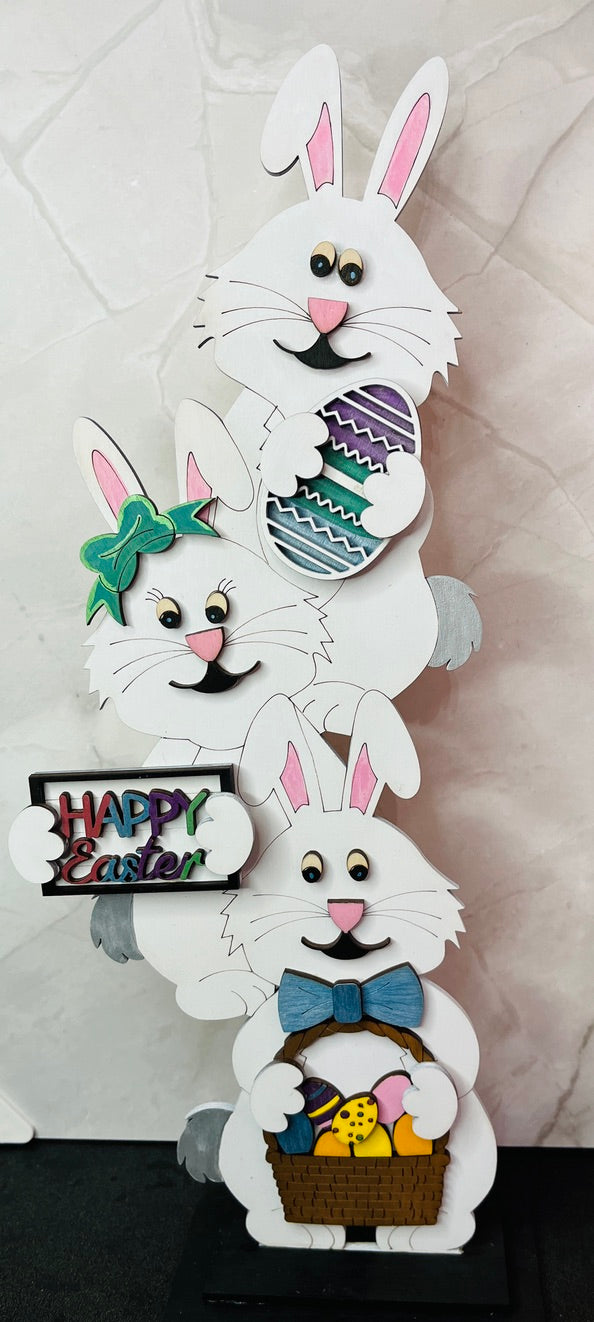 Stacked Easter Bunny Shelf Sitter