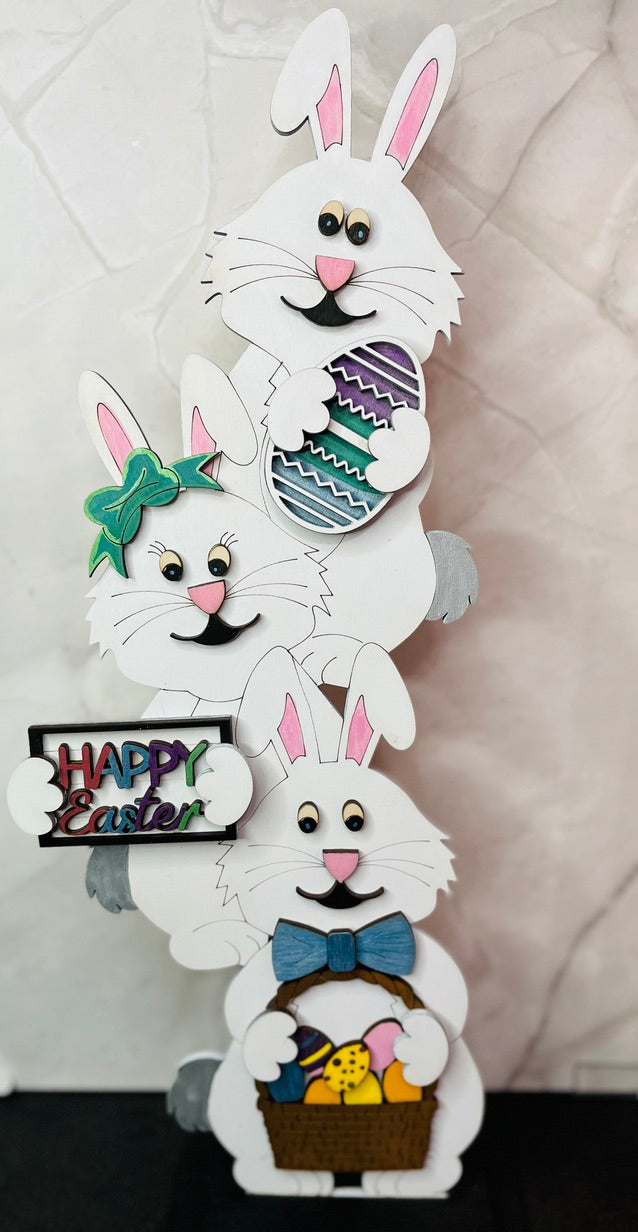 Stacked Easter Bunny Shelf Sitter