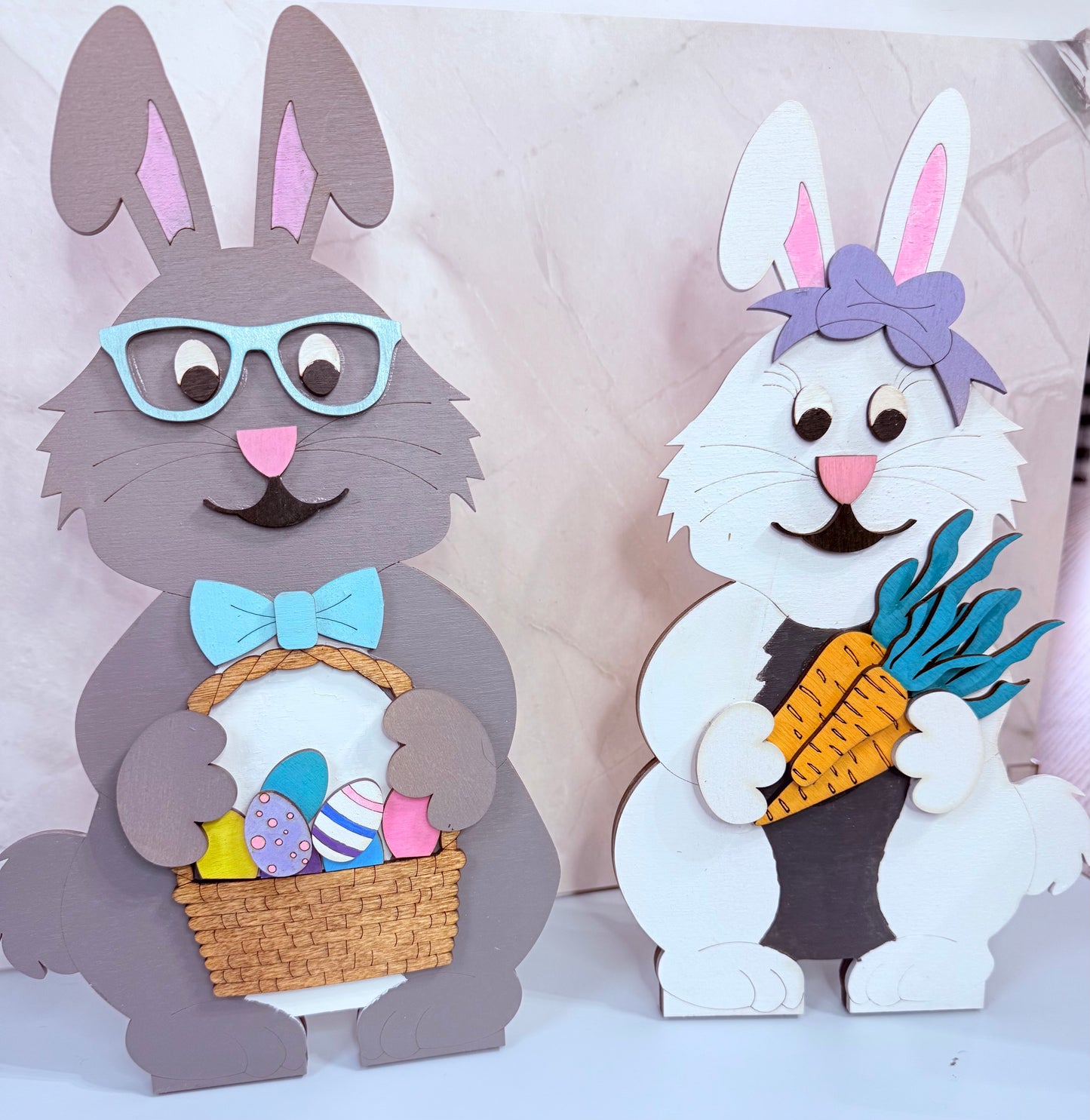 Easter Bunny Shelf Sitter - Set of 2