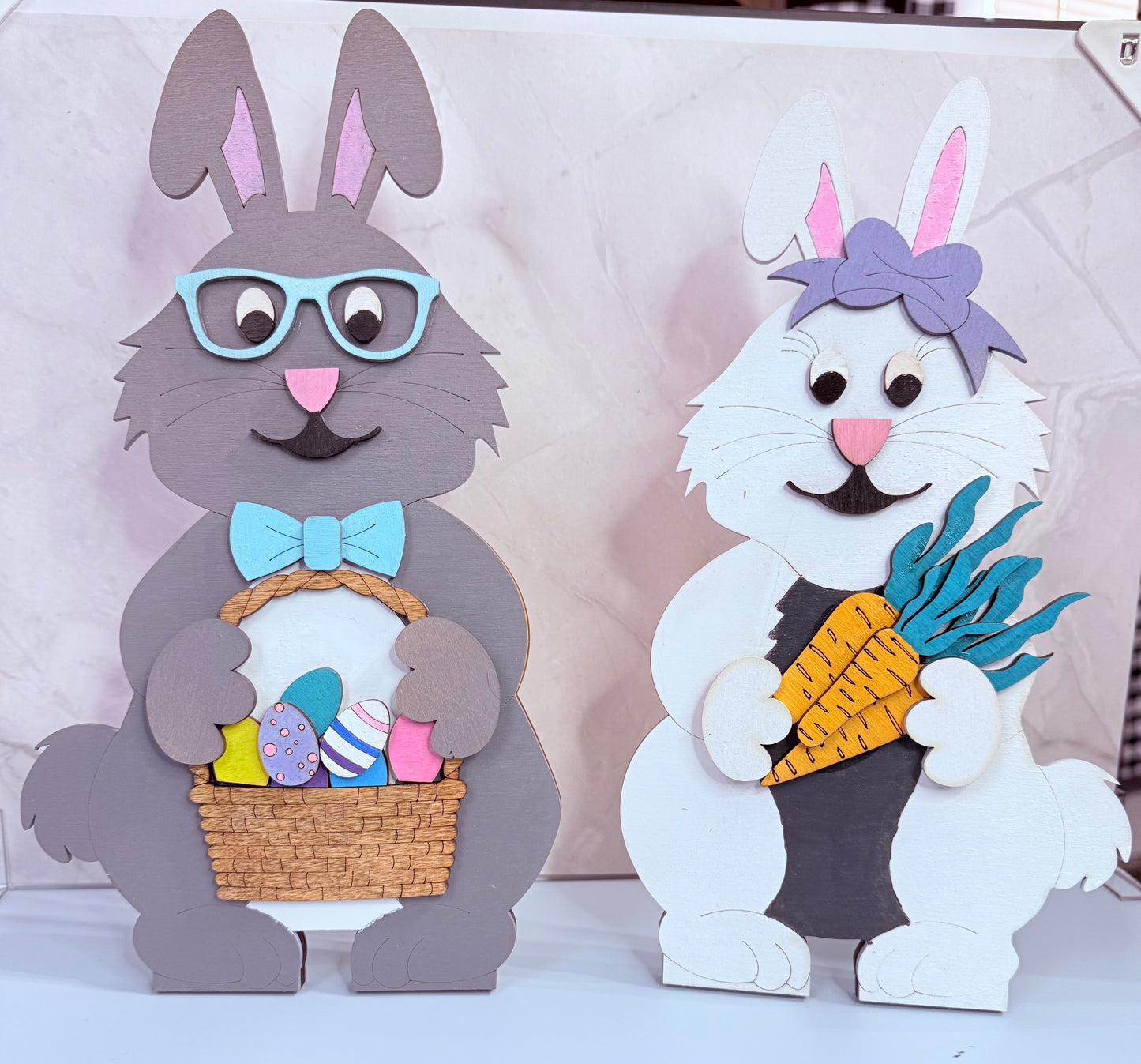 Easter Bunny Shelf Sitter - Set of 2
